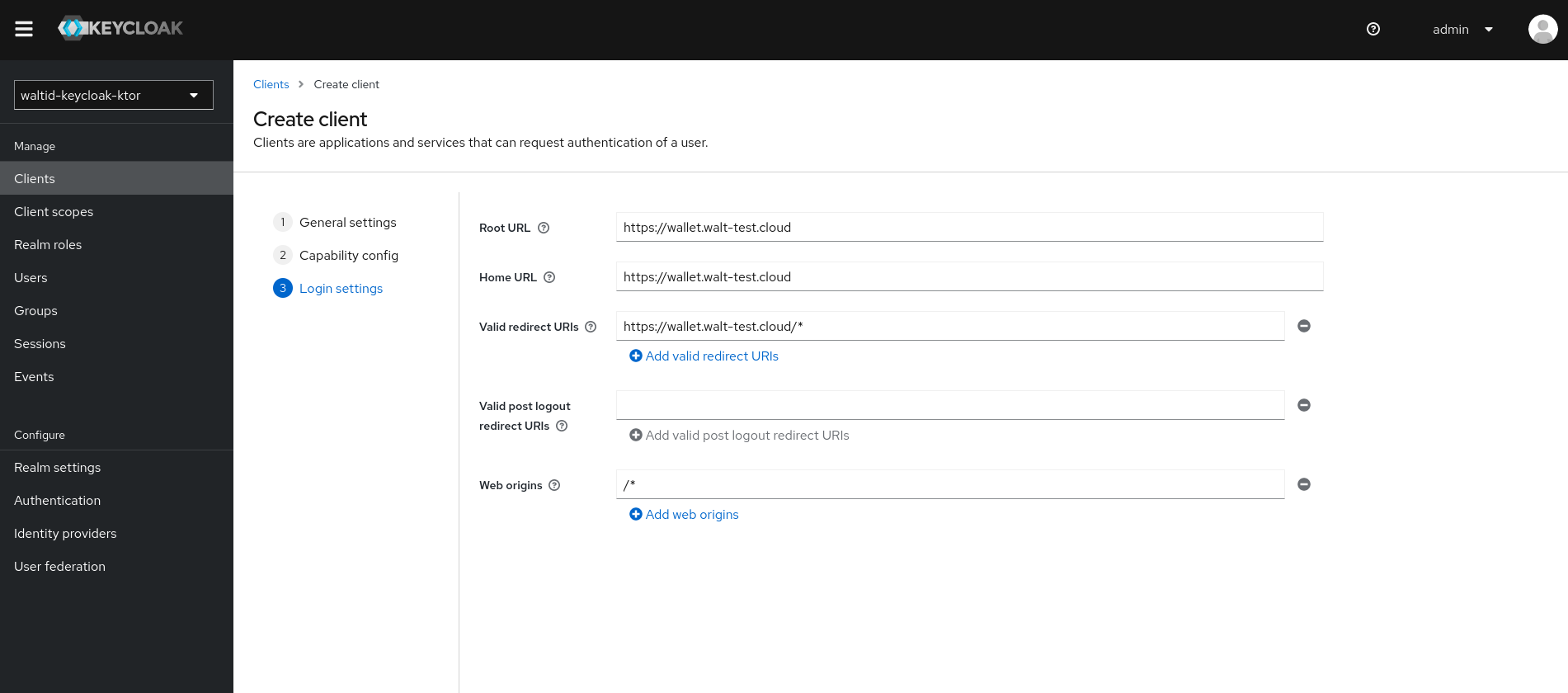 image of client login settings