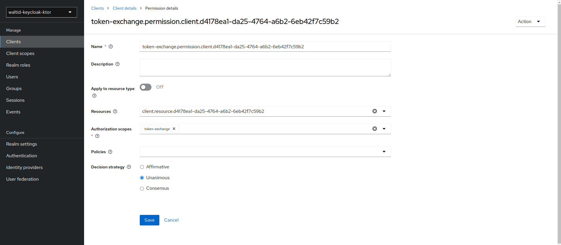 image of token exchange permission