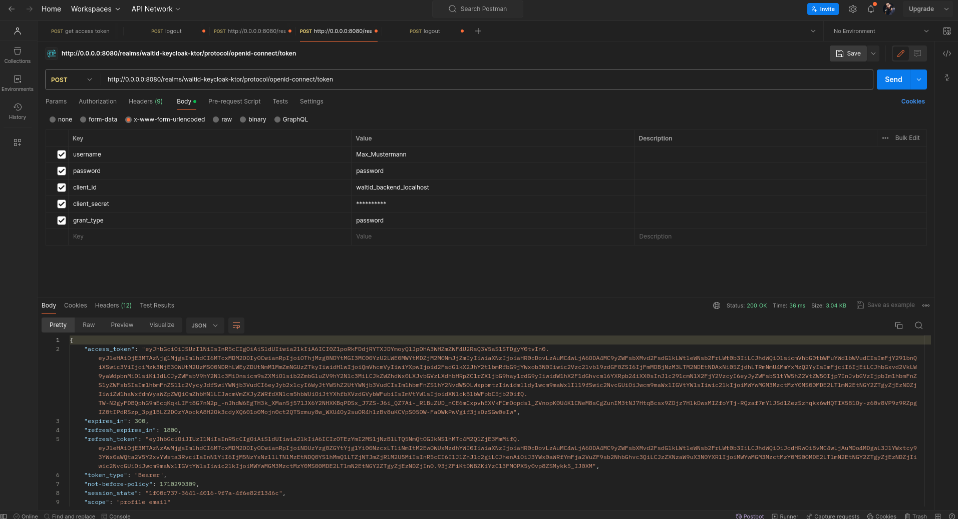 image of user access token