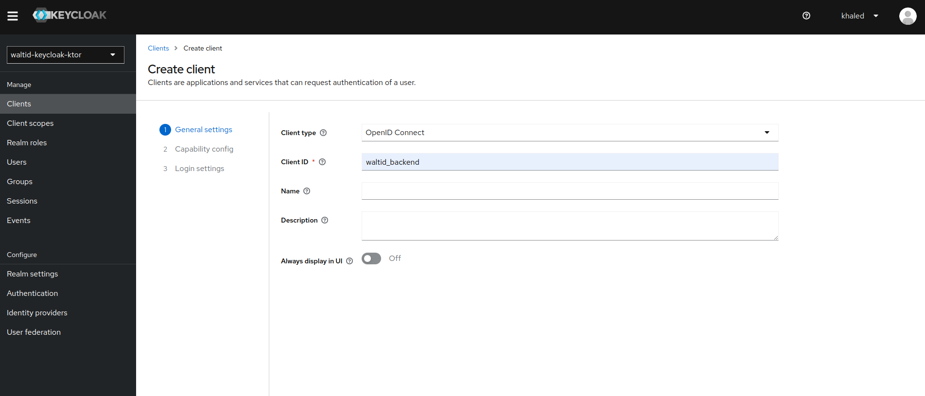 image of client configuration