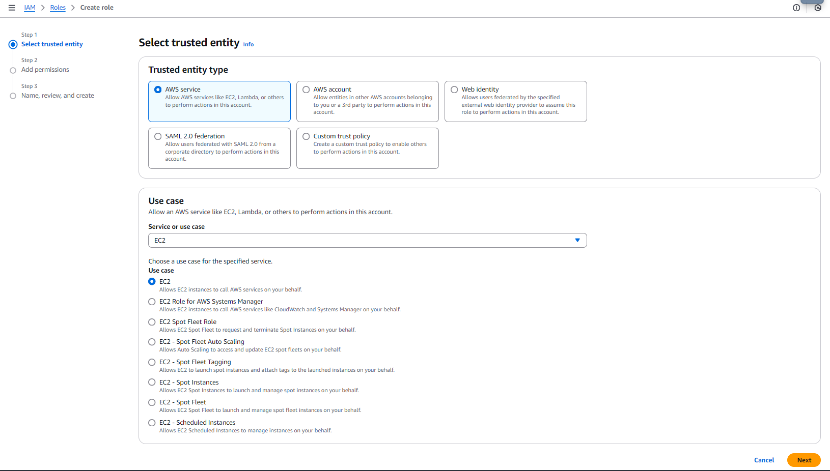 AWS config IAM