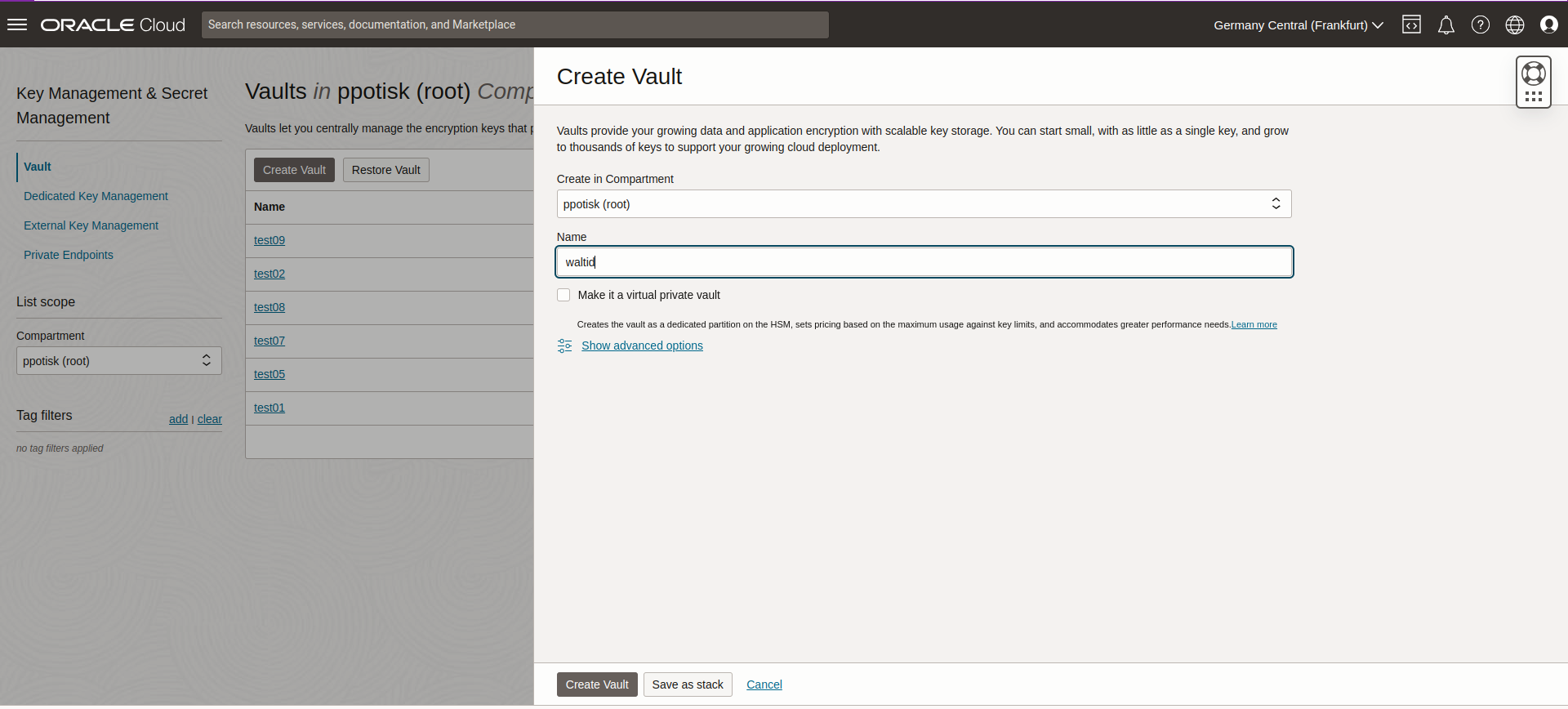 Create Vault